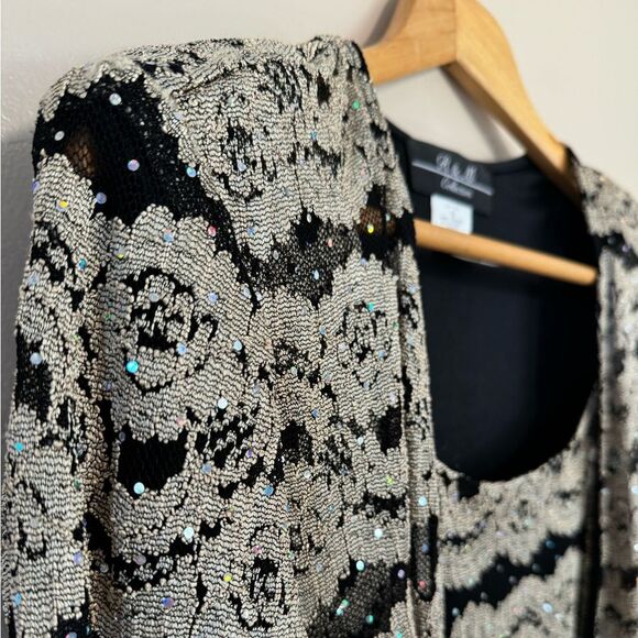 SALE! Gold R&M Collection Bejeweled Jacket & Shell Size 16 EUC - Picture 4 of 6